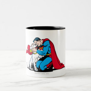 Superman and Krypto Two-Tone Coffee Mug