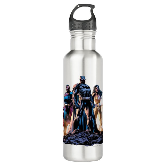 Superman, Batman, & Wonder Woman Trinity 710 Ml Water Bottle (Front)