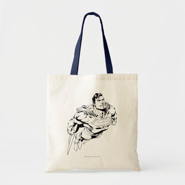 Superman Black and White 1 Tote Bag (Front)
