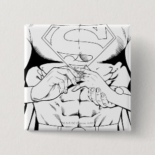 Superman Black and White 3 15 Cm Square Badge