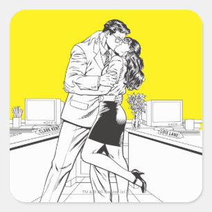 Superman Black and White 5 Square Sticker