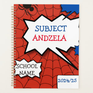 SUPERMAN BLUE AND RED pattern for CHILDREN, school Planner