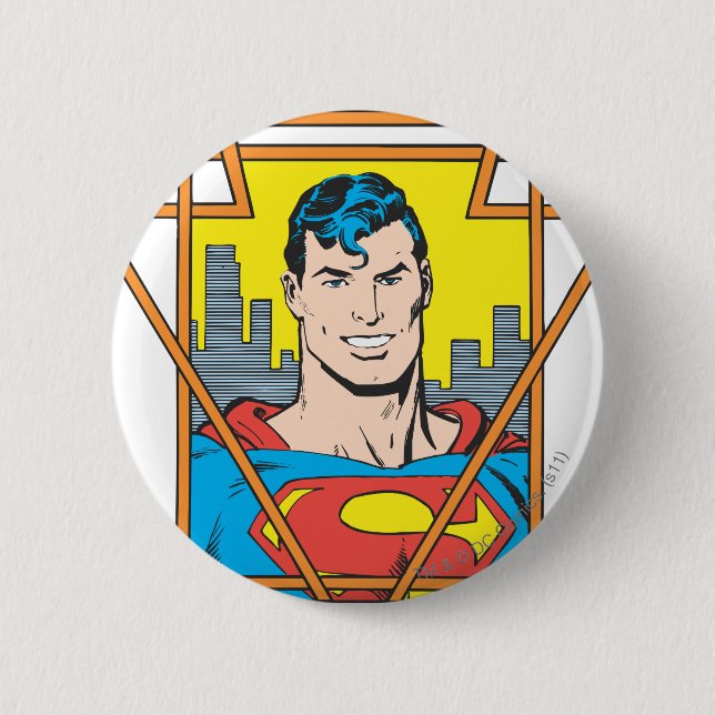 Superman Bust 6 Cm Round Badge (Front)