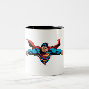 Superman cape flies Two-Tone coffee mug