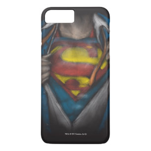 Superman Chest Reveal Sketch Colourized iPhone 8 Plus/7 Plus Case