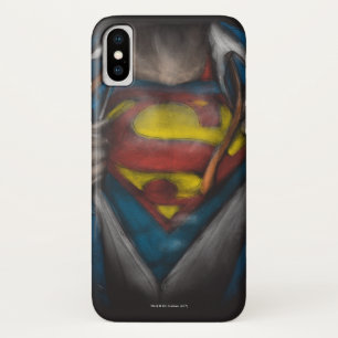 Superman   Chest Reveal Sketch Colourized iPhone X Case