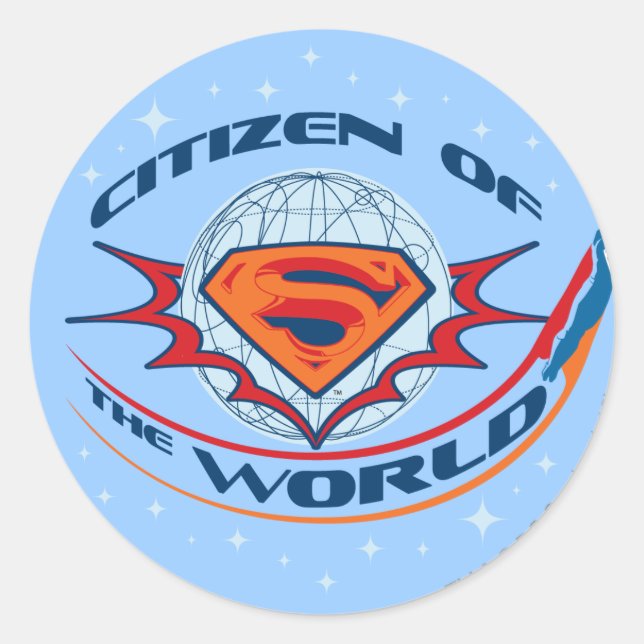 Superman Citizen of the World Classic Round Sticker (Front)