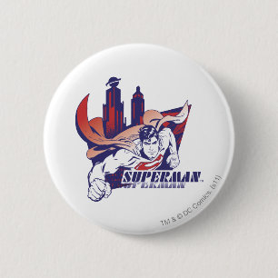 Superman City and Name 6 Cm Round Badge