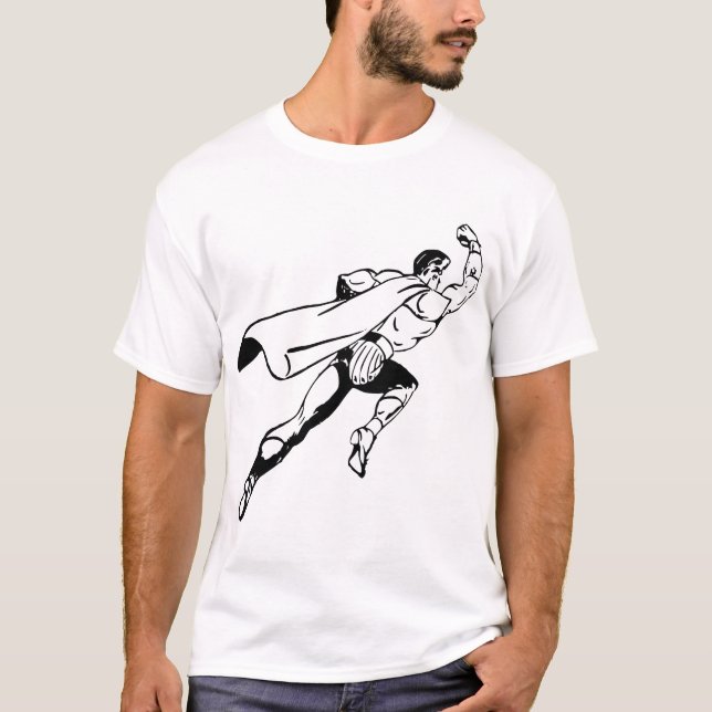 Superman – Classic Black & White T-Shirt (Front)