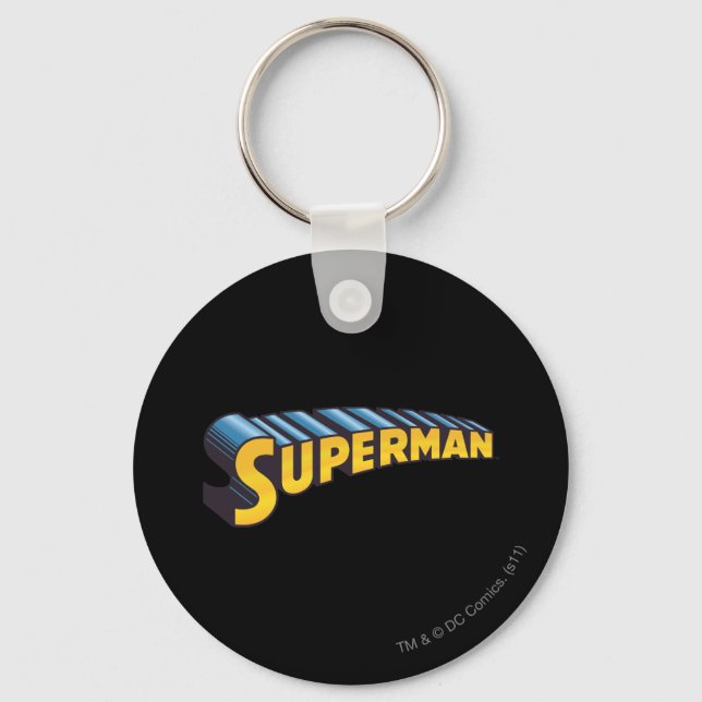 Superman | Classic Name Logo Key Ring (Front)