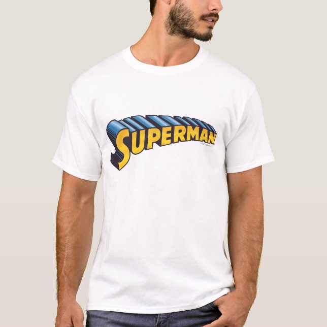 Superman | Classic Name Logo T-Shirt (Front)