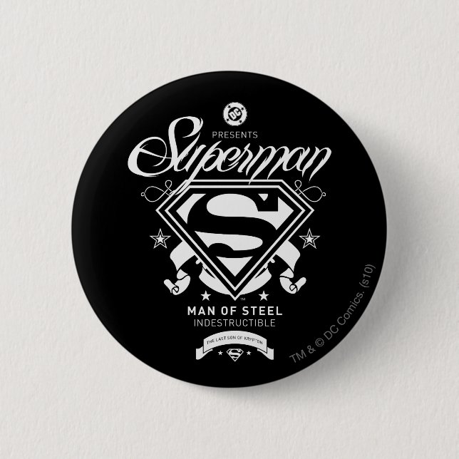 Superman Coat of Arms 6 Cm Round Badge (Front)