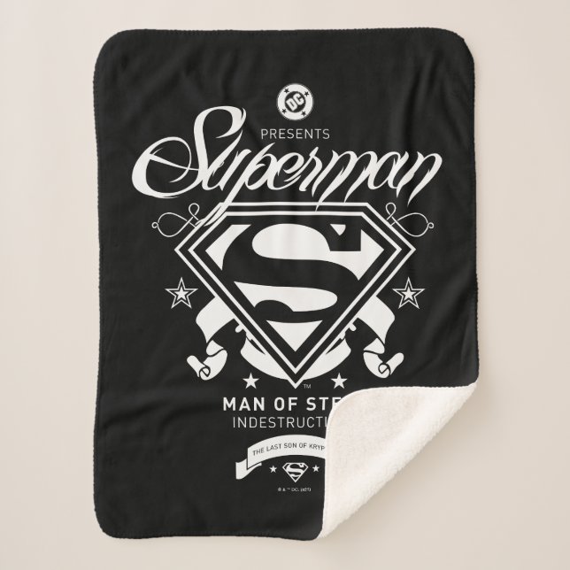 Superman Coat of Arms Sherpa Blanket (Front)