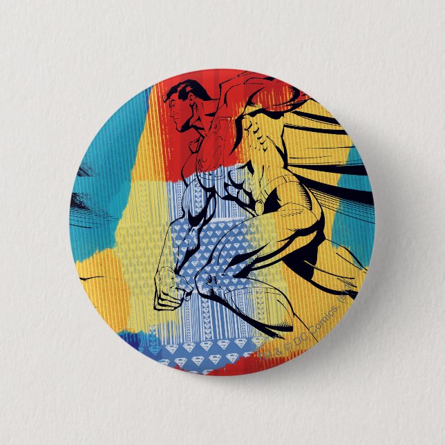 Superman Colourful 6 Cm Round Badge (Front)