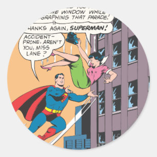 Superman Comic Panel - Accident-Prone Lois Classic Round Sticker