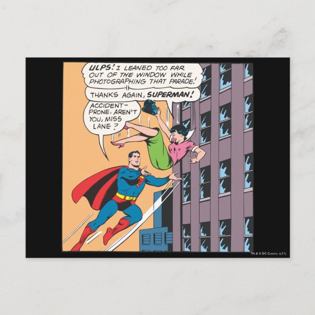 Superman Comic Panel - Accident-Prone Lois Postcard (Front)