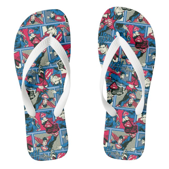Superman Comic Pattern Thongs (Footbed)