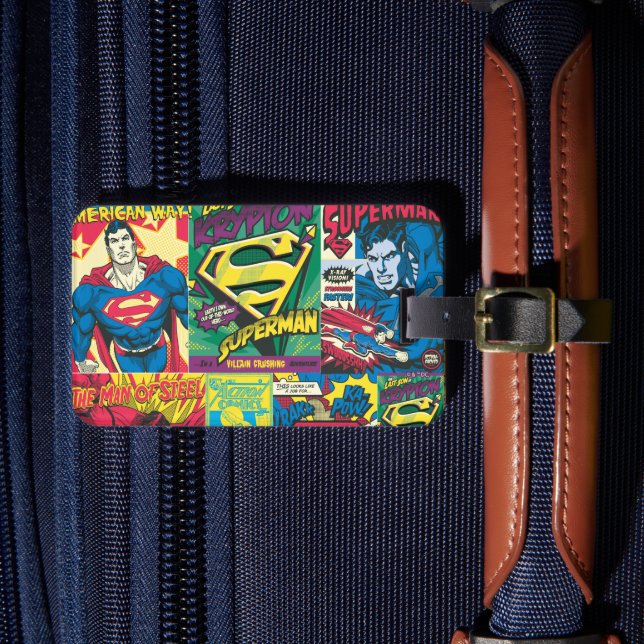 Superman Comic Strip Luggage Tag (Front Insitu 4)