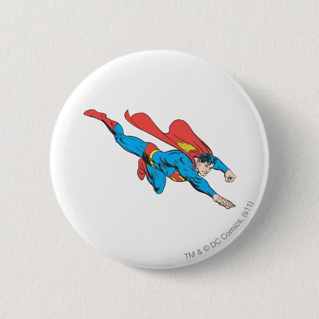 Superman Dives Right 6 Cm Round Badge (Front)