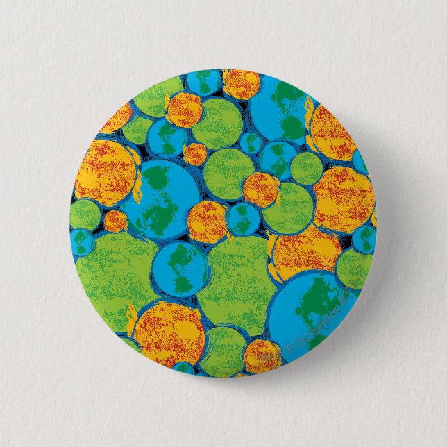 Superman Earth Collage 6 Cm Round Badge (Front)