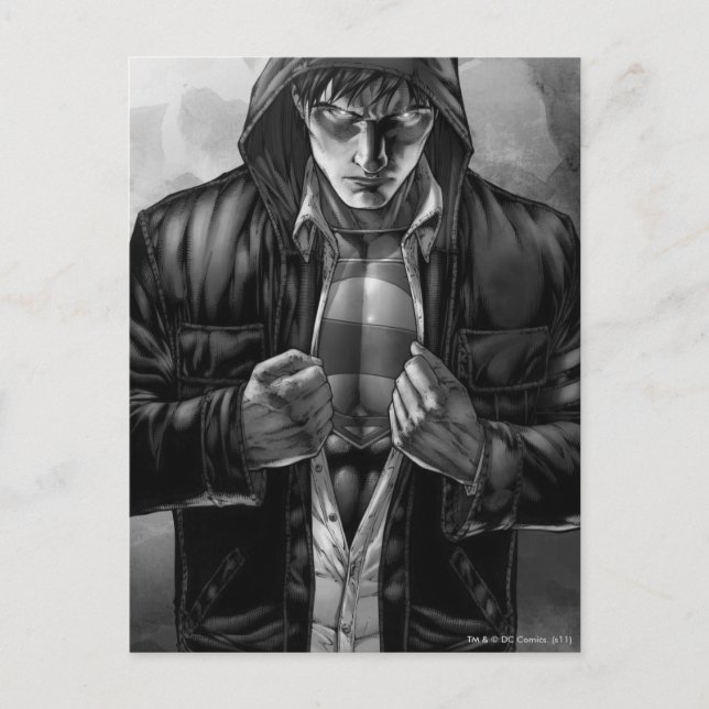 Superman Earth Cover - Black and White Postcard (Front)