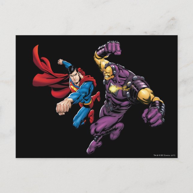 Superman Fights Enemy 2 Postcard (Front)