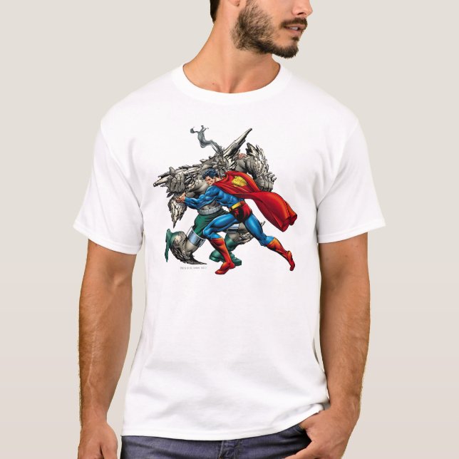 Superman Fights Enemy T-Shirt (Front)