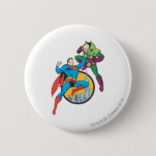 Superman Fights Lex Luthor 6 Cm Round Badge