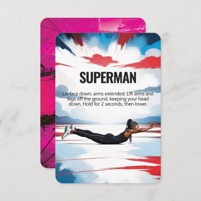 Superman Fitness Card with Pink Backing (Front/Back)
