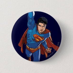 Superman Flying Forward 6 Cm Round Badge