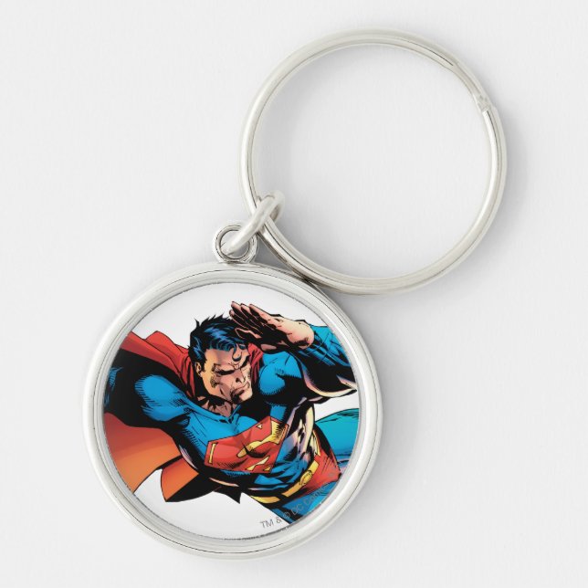 Superman Flying Kick Key Ring (Front)