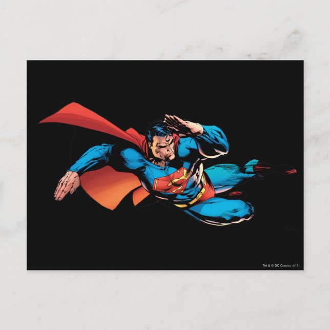 Superman Flying Kick Postcard (Front)