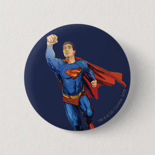 Superman Flying Left 6 Cm Round Badge