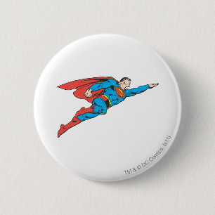 Superman Flying Right 6 Cm Round Badge