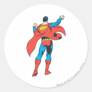 Superman From Behind Classic Round Sticker
