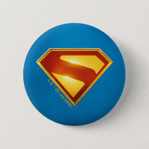 Superman Golden S Shield Brilliance 6 Cm Round Badge