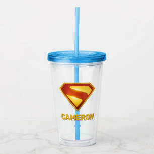 Superman Golden S Shield Brilliance Acrylic Tumbler