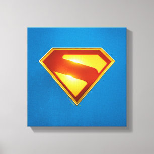 Superman Golden S Shield Brilliance Canvas Print