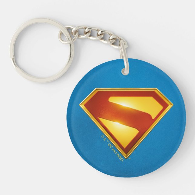 Superman Golden S Shield Brilliance Key Ring (Front)