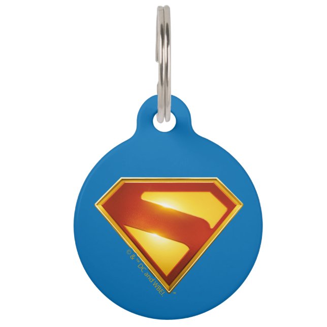 Superman Golden S Shield Brilliance Pet Tag (Front)
