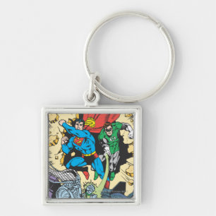 Superman & Green Lantern Fight Brainiac Key Ring