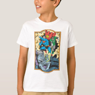 Superman & Green Lantern Fight Brainiac T-Shirt