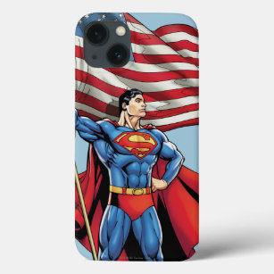 Superman Holding US Flag iPhone 13 Case