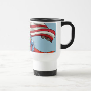 Superman Holding US Flag Travel Mug
