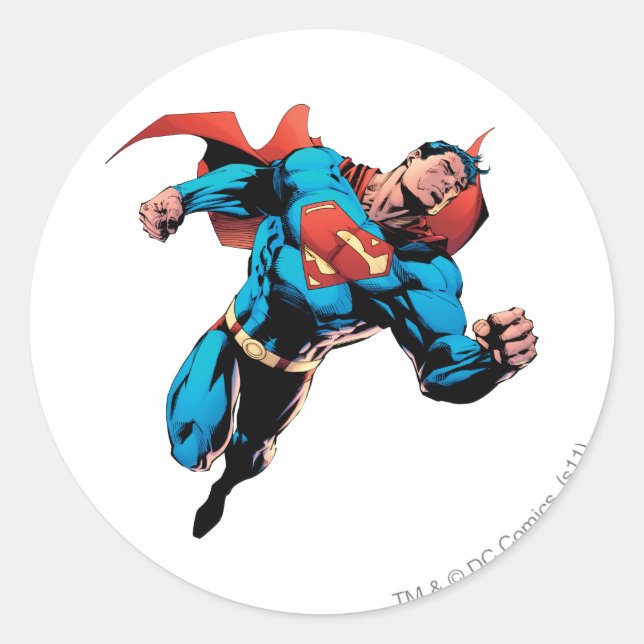 Superman in suit classic round sticker (Front)