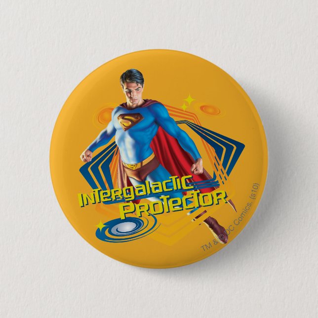Superman Intergalactic Protector 6 Cm Round Badge (Front)