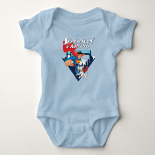 Superman & Krypto Soar Baby Bodysuit