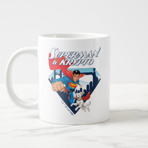 Superman & Krypto Soar Large Coffee Mug