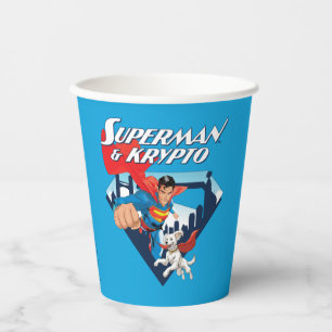 Superman & Krypto Soar Paper Cups
