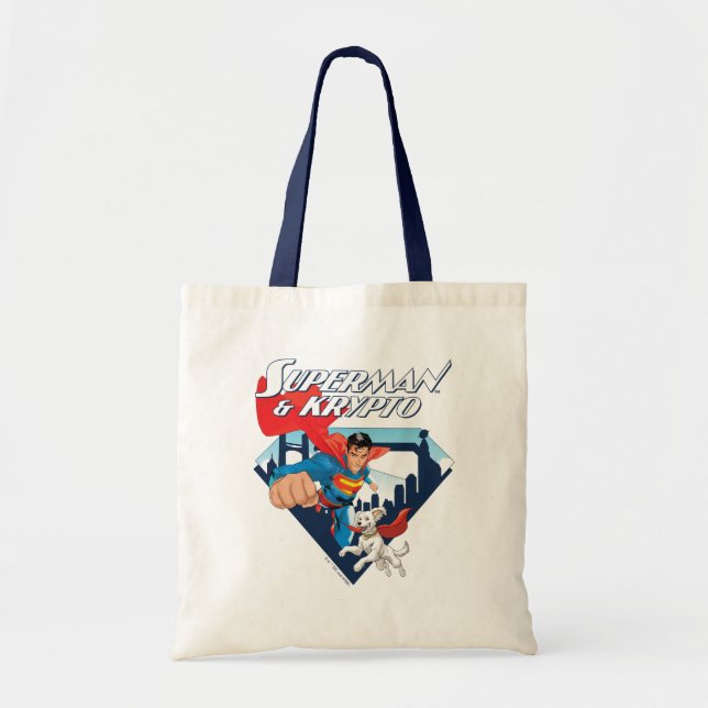 Superman & Krypto Soar Tote Bag (Front)